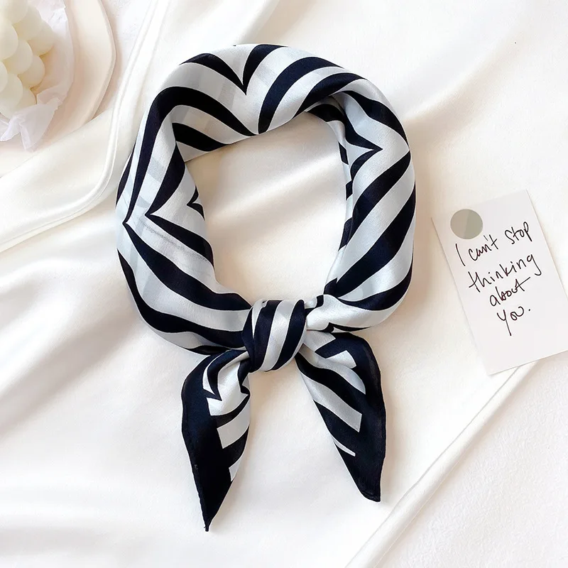 2020 Новый Модный Полосатый шелковый квадратный шарф женственность 100% шелк