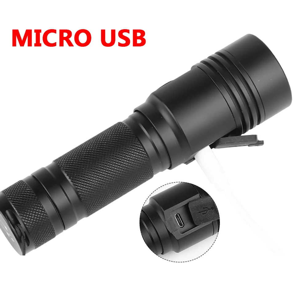Litwod Z90 xhp50 светодиодный фонарик зарядка через usb растягивающийся зум ударопрочный