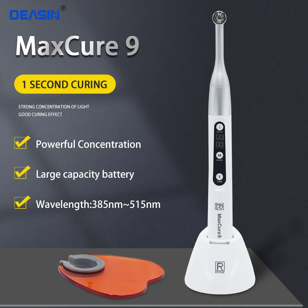 Orthodontic Instruments Dental Blue LED Curing Light 1 Second Curing Lamp MaxCure 9 / Dental Composite Resin Veneer