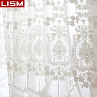 lism sheer curtains window tulle curtains for living room bedroom kitchen voile embroidered curtains fabric drapes decorations