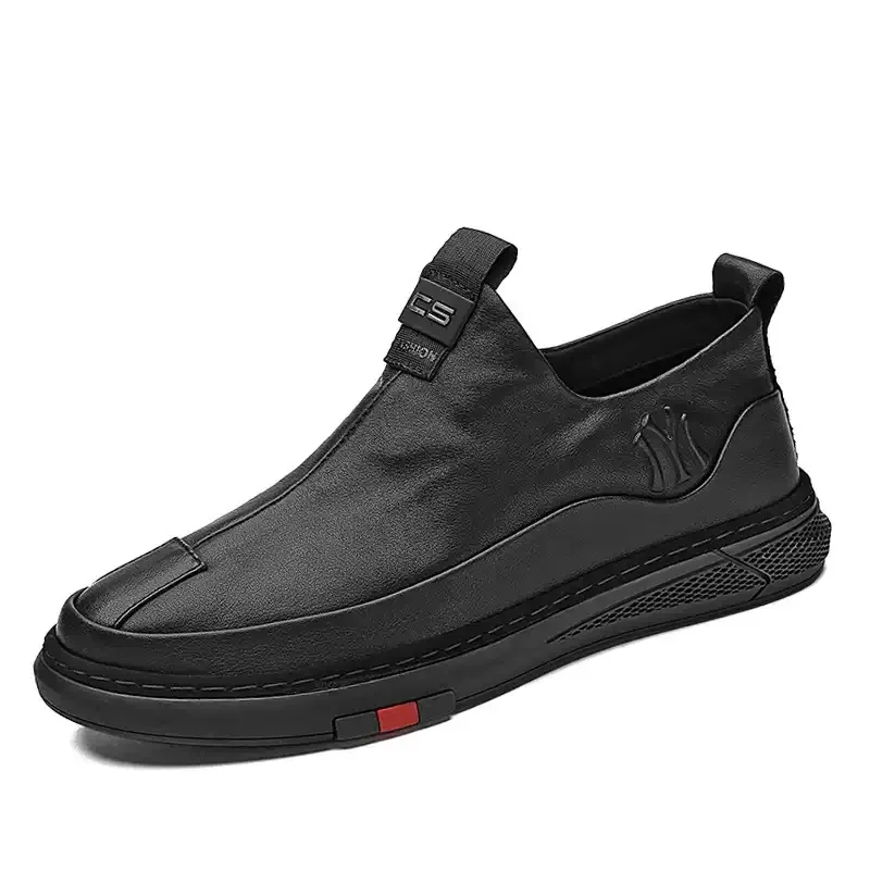 

Autumn Men's Shoes 2021 New British Casual Leather Shoes Men's Versatile Lazy Black Doug Trendy Shoes