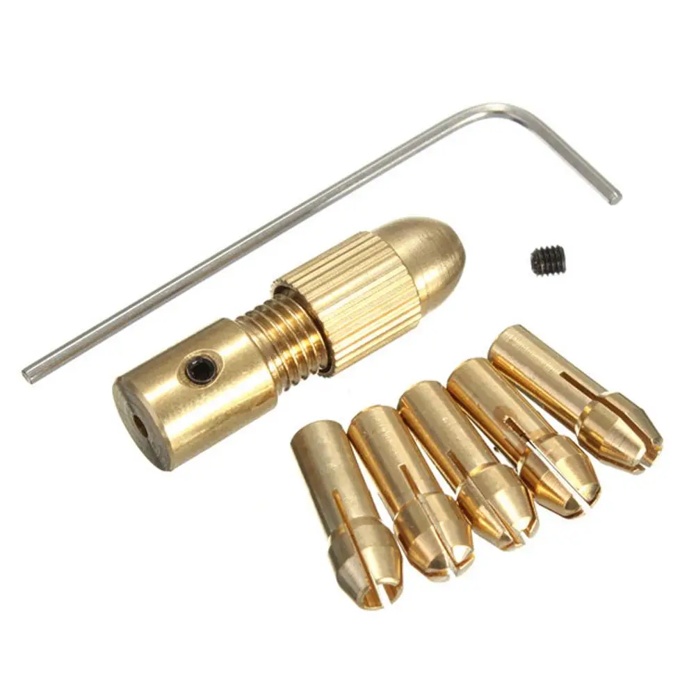 

7pcs/set 0.5/1.0/1.5/2.5/3.0mm Brass Dremel Collet Mini Drill Chucks For Electric Motor Shaft Drill Bit Tool Drill Chuck Adapter