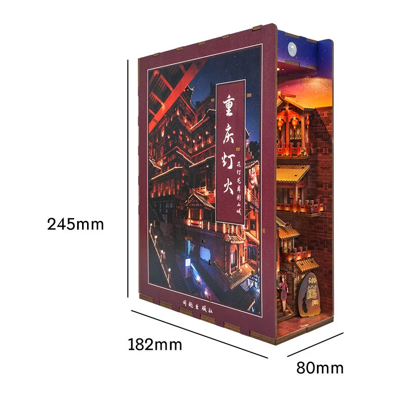 

DIY Alley Book Nook Mountain City Street Bookcase Wooden Bookend Bookshelf Model Building Kit Craft Toy for Child Birthday Gift