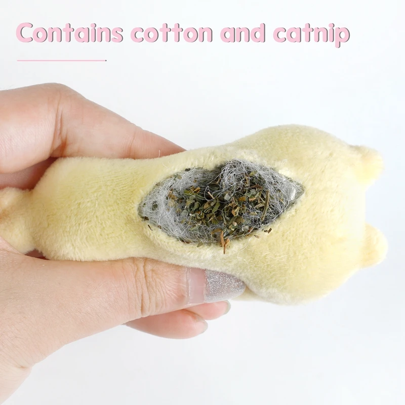 

Hot Selling Cat Toy Plush Catnip 6PCS Fashion Bite-Proof Animal Cat Chew Toy Cat Bite Toy For Kitten Cat Supplies Multicolor