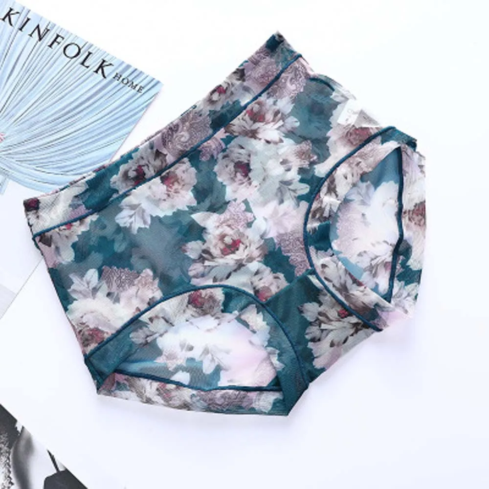 Женские сексуальные бесшовные трусики с цветочным принтом женские удобные