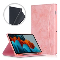 samsung tab s7 fe sm t730t736 flat leather case tpu silicone soft shell anti drop with pen slot protective case 12 4 inches