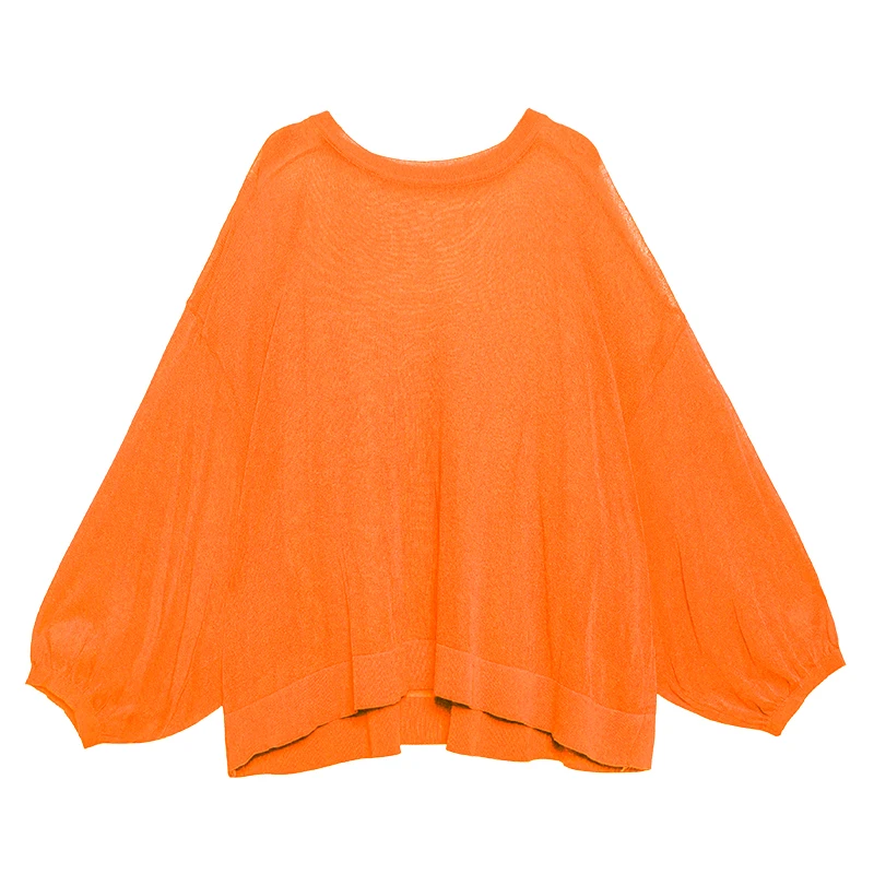 

Candy-colored casual long-sleeved t-shirt tide ins large size sunscreen clothing female summer solid color thin sunscreen shirt