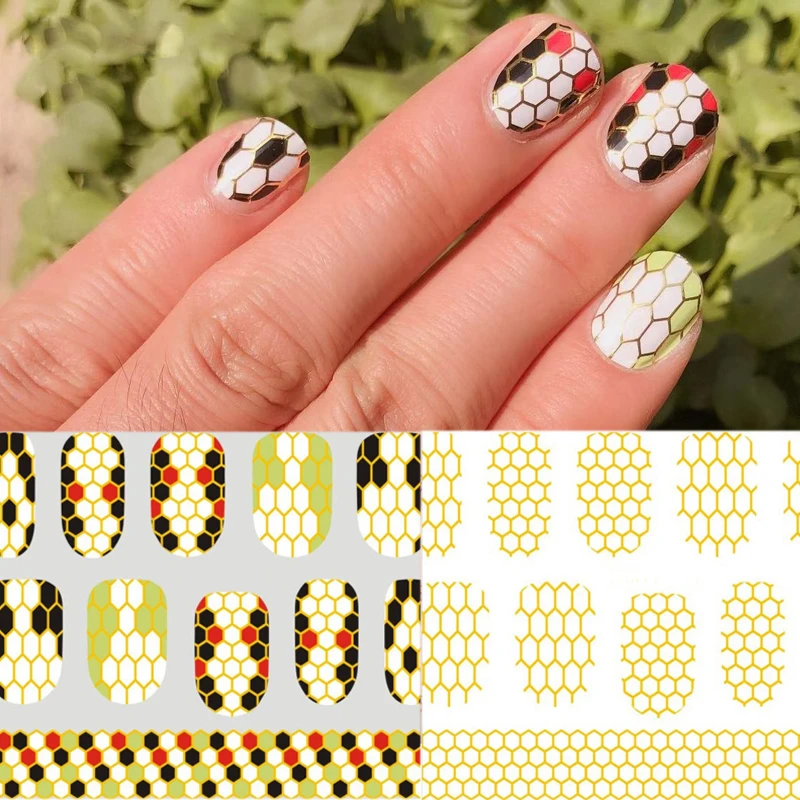 1 шт. змеиная кожа 3D наклейки для ногтей s соты дизайн наклейка декоративный