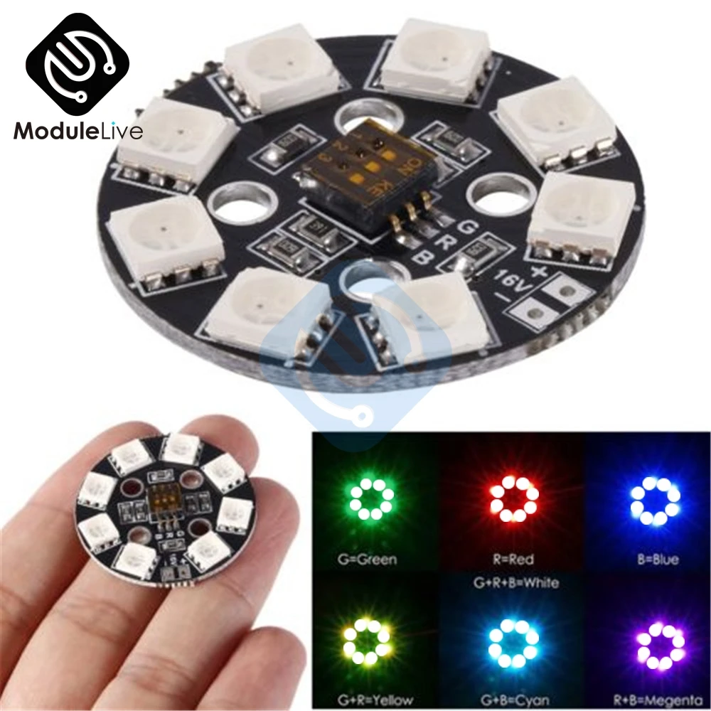 7 цветов RGB светодиодный круглый диск 5050 X8 / 16 В для Мультикоптер FPV RC