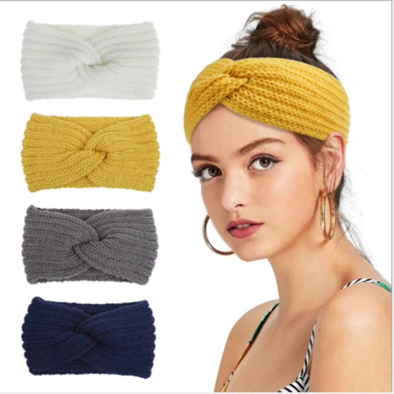

7 Colors Nonslip Folds Yoga Hairband Fashion Wide Sports Headband Running Accessories Winter Stretch Hair Band