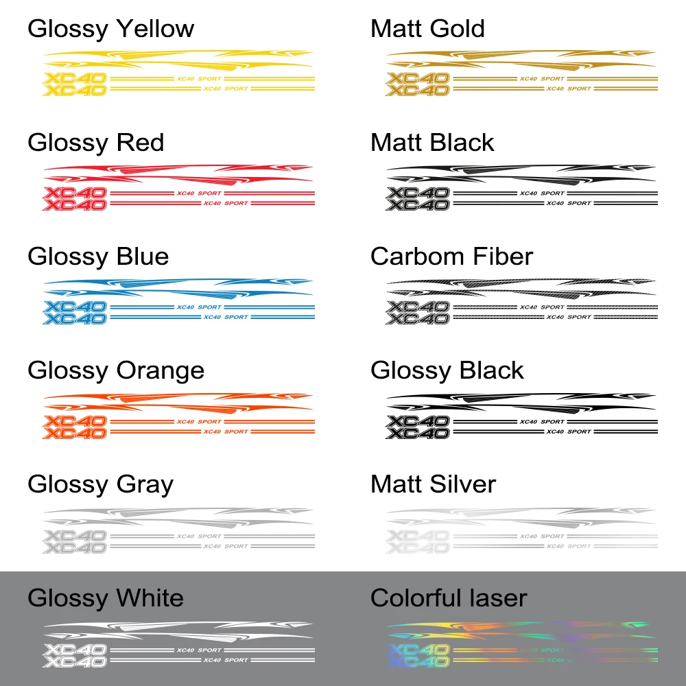 

For Volvo XC40 XC60 XC90 Car Door Side Decor Stickers Vinyl Auto Stripes Skirt Decals Wraps Body Graphics Stickers Accessories