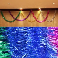 2pcs color christmas garland decoration bar tops ribbon garland stripes wall door decor tinsel strips trees wedding party decor
