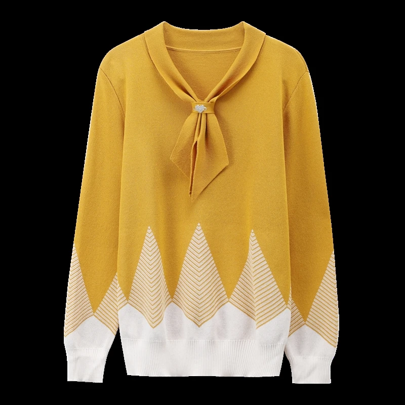 Вязаный женский свитер XJXKS верхняя одежда пуловер высокого качества с длинным