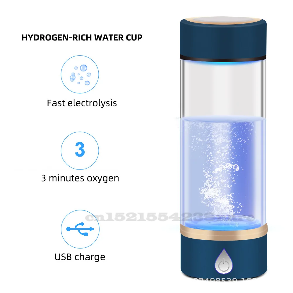 380ML Portable Hydrogen Rich Water Cup Hydrogen Generator Water Filter USB Charging Electrolyte Water Cup Health Bottle