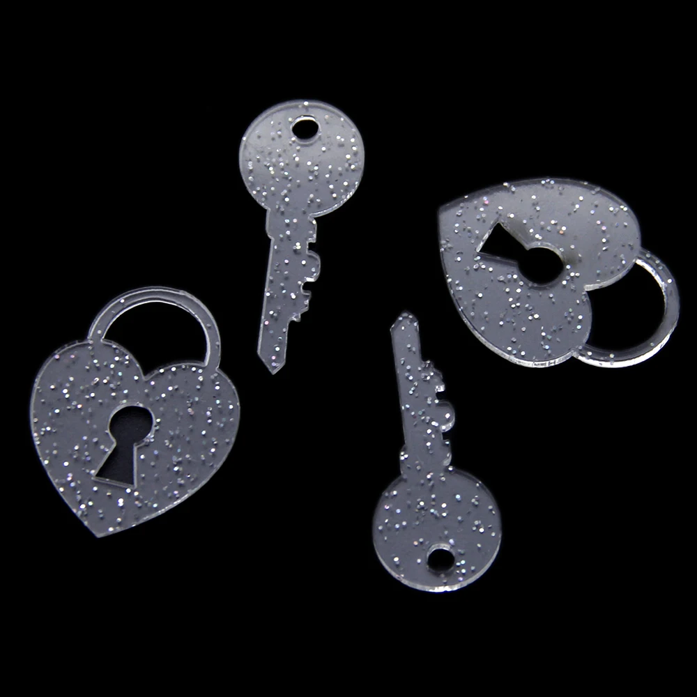 Аксессуары David 10 шт./лот Прозрачный блестящий акриловый ключ ко Дню Святого