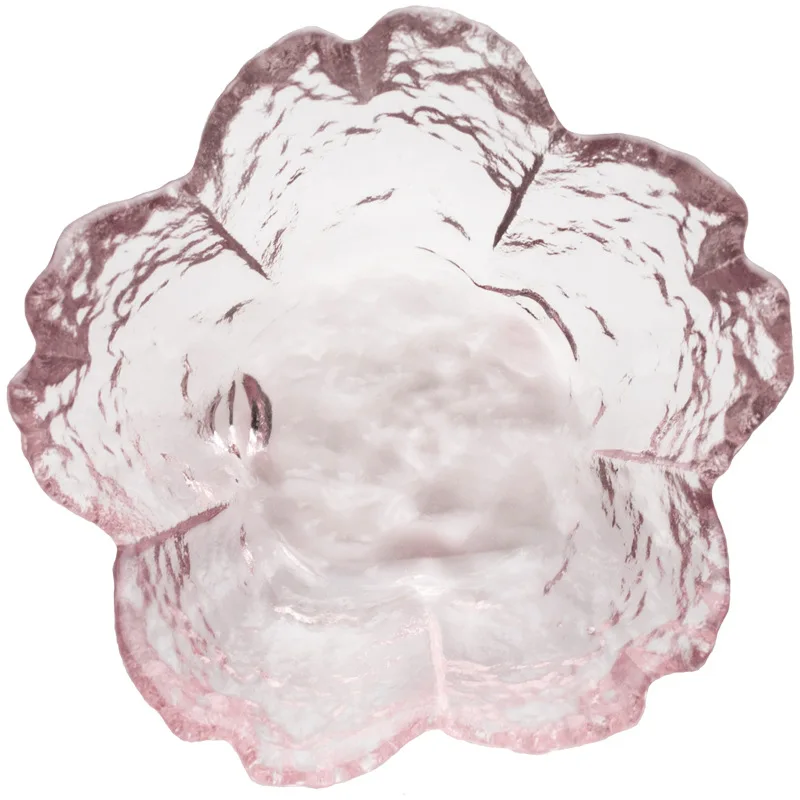 Небольшой Стекло блюдо японский Стиль в виде розового цветка чаша для закусок