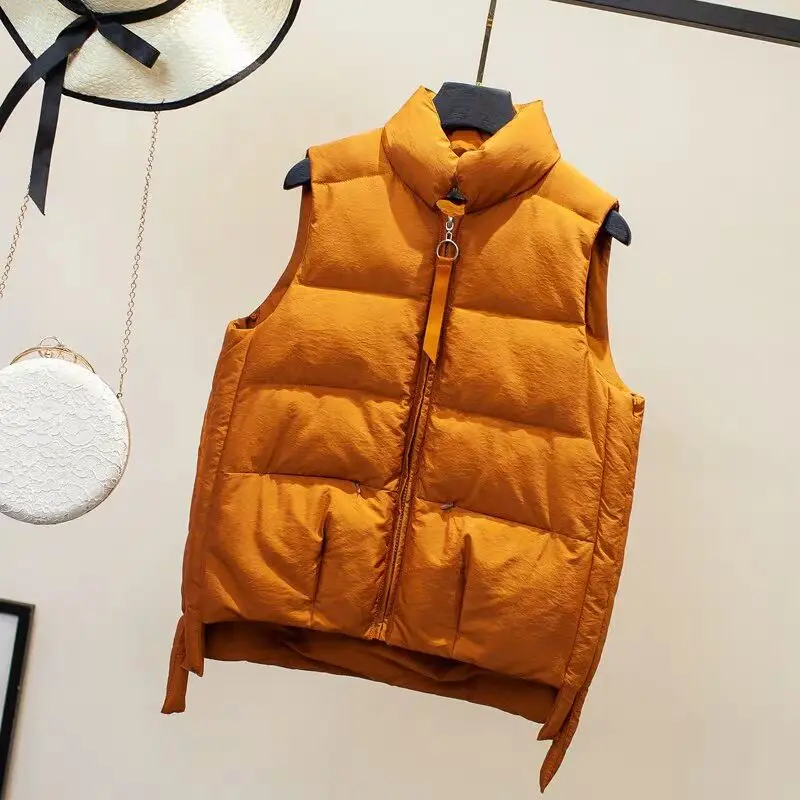 

MUMUZI New Brand Winter Women's jacket Windproof Warm Cotton Waistcoat Casual Sleeveless slim femme coat veste