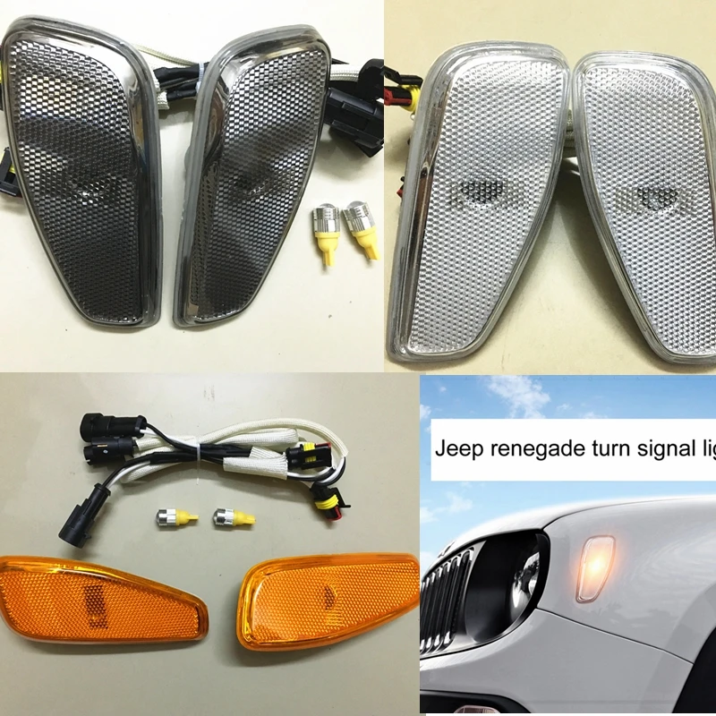 2 шт. для Jeep Renegade 2015-19 боковое отражение WarningTurn сигнальный светильник крышка лампы