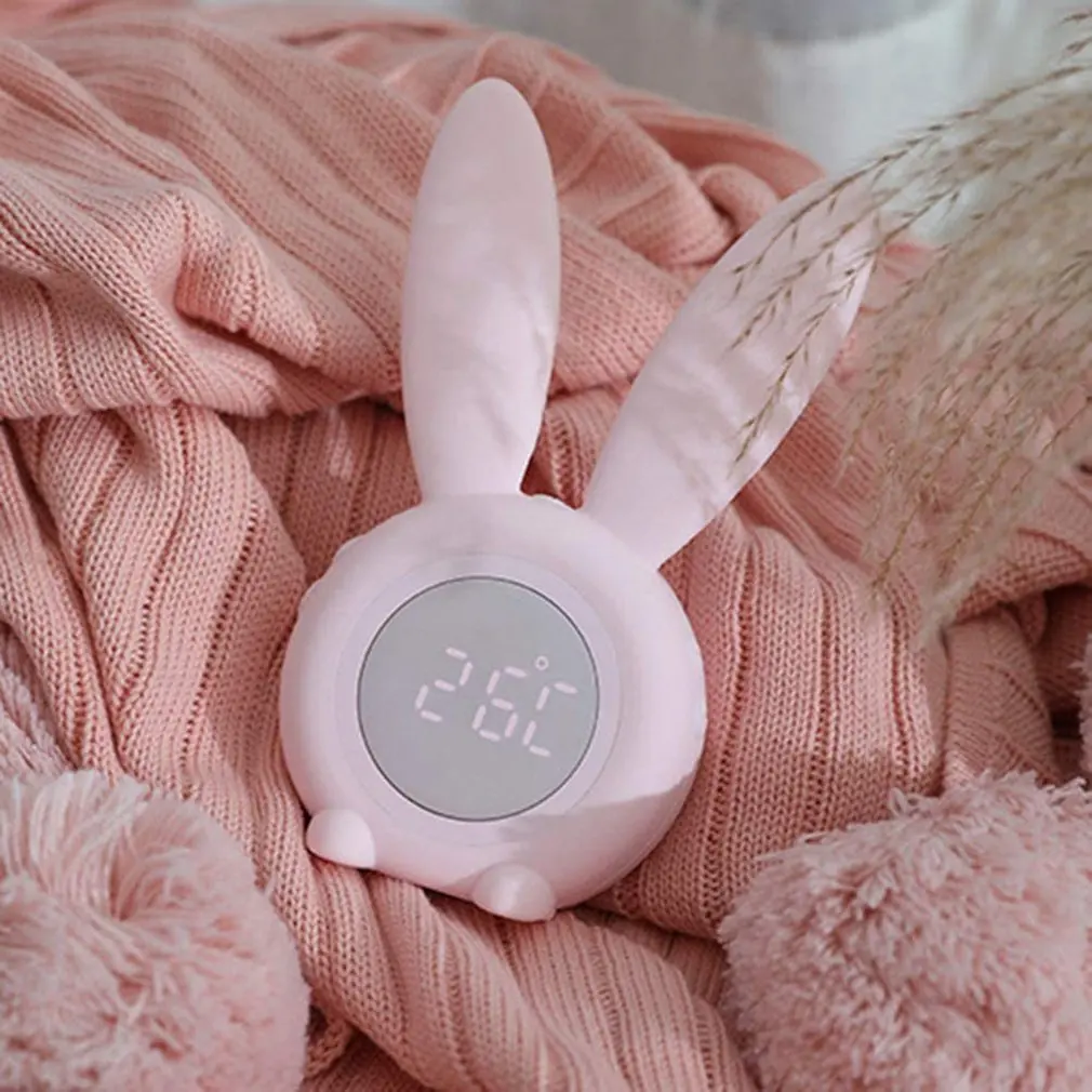 

Wake Up Light Bedside Lamp Alarm Clock Light Rabbit Alarm Clock With Sunrise And Sunset Simulation Thermometer