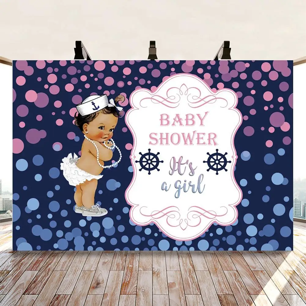 

Pirate Girl Baby Shower Photography Backdrops Polka Dots Bokeh Princess Birthday Photo Background Home Decor