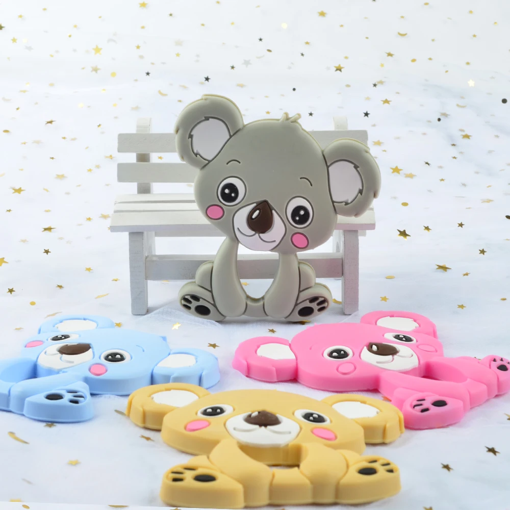 LOFCA Koala, силиконовый Прорезыватель для зубов, игрушка для прорезывания зубов, без бисфенола, Мягкий прорезыватель для животных, ожерелье, соска, клипса, цепочка