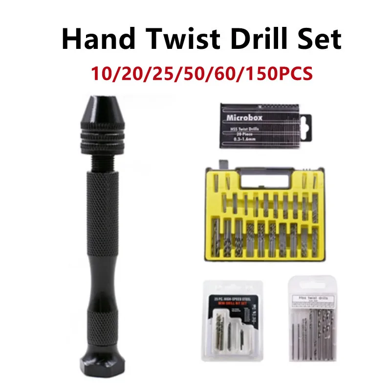 1Set 10/20/25/15Mini Twist Drill Bit Micro Hand Drill Bit Keyless Chuck Reamer Hand Twist Drill Clamping Twist Drill Bit  - buy with discount