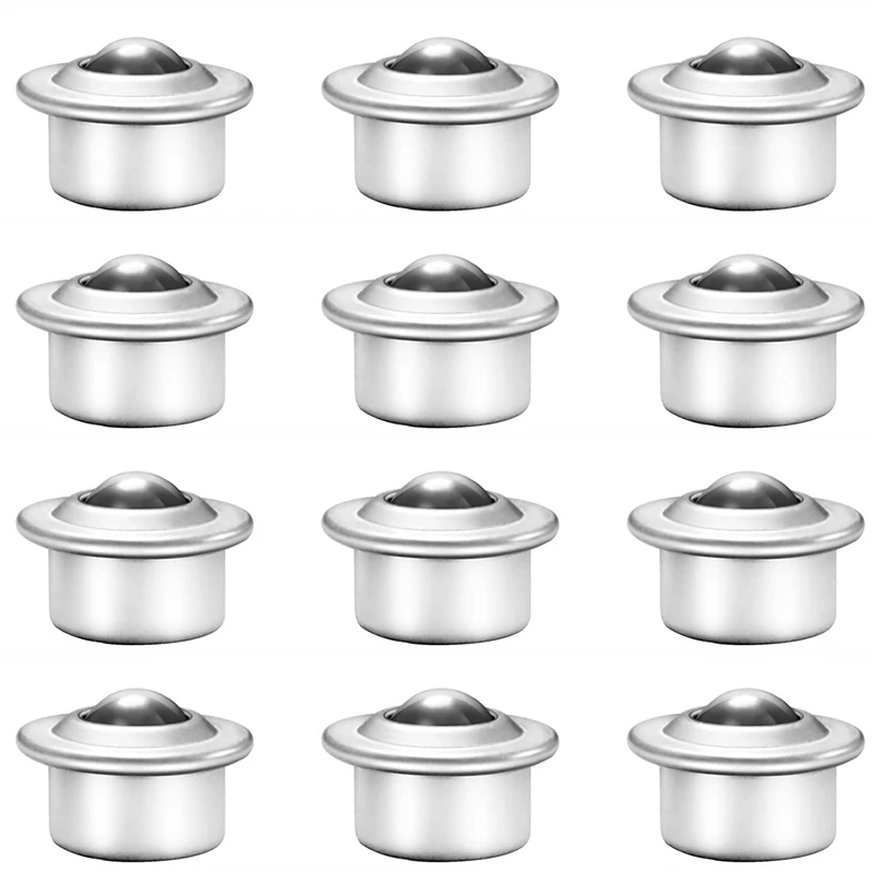 

12PCS Stainless Steel Ball Transfer Bearing Casters Universal Base Conveyor Roller Ball