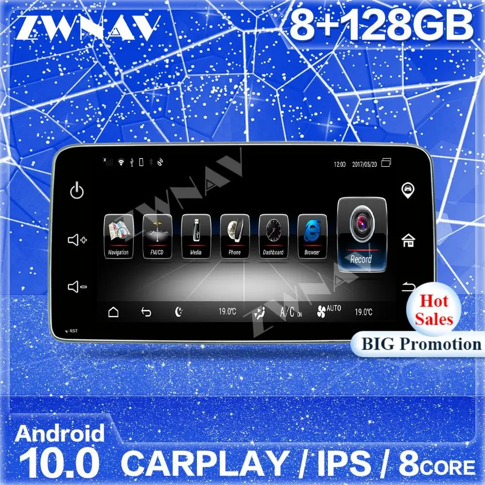 

128G 2 Din Android Screen Player For Mercedes Benz Smart 2015 2016 2017 GPS Auto Audio Radio Stereo Receiver Recorder Head Unit