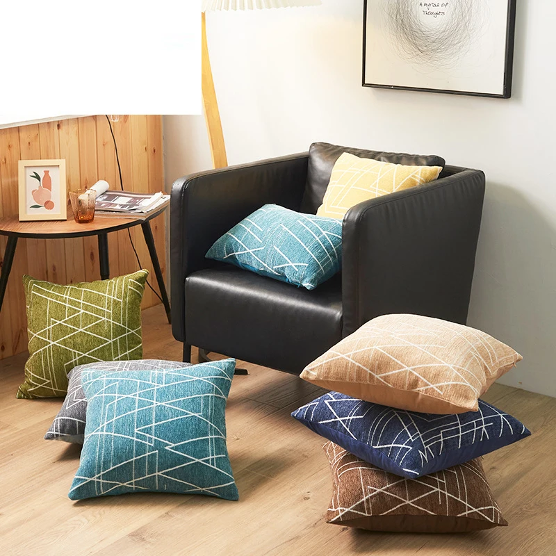 Наволочка для диванной подушки из синели 45x45 см наволочка с геометрическим