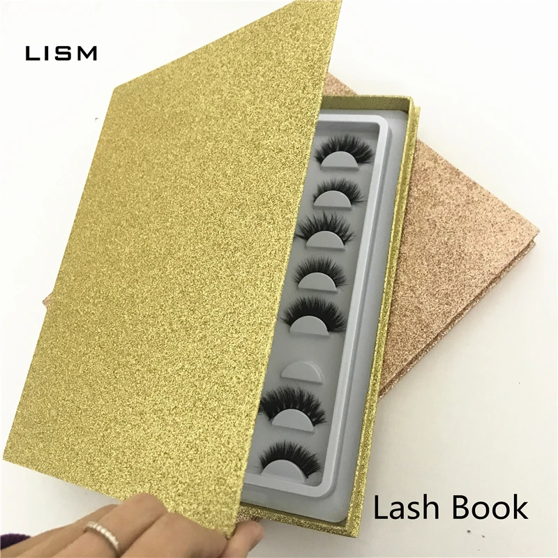 Оптовая продажа 16 пар Заказная упаковка блестящая бумага магнитная ресница