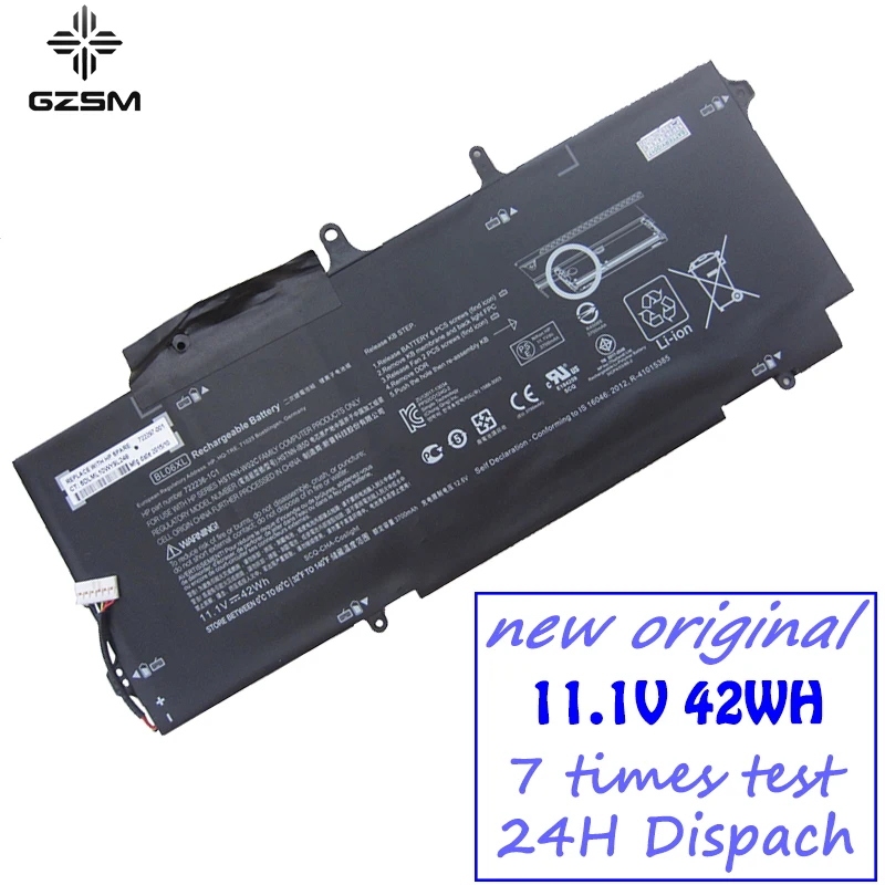 GZSM Аккумулятор для ноутбука BL06XL hp HSTNN DB5D BL06042XL W02C Elitebook Folio 1040 G1 G2 Series|Аккумуляторы