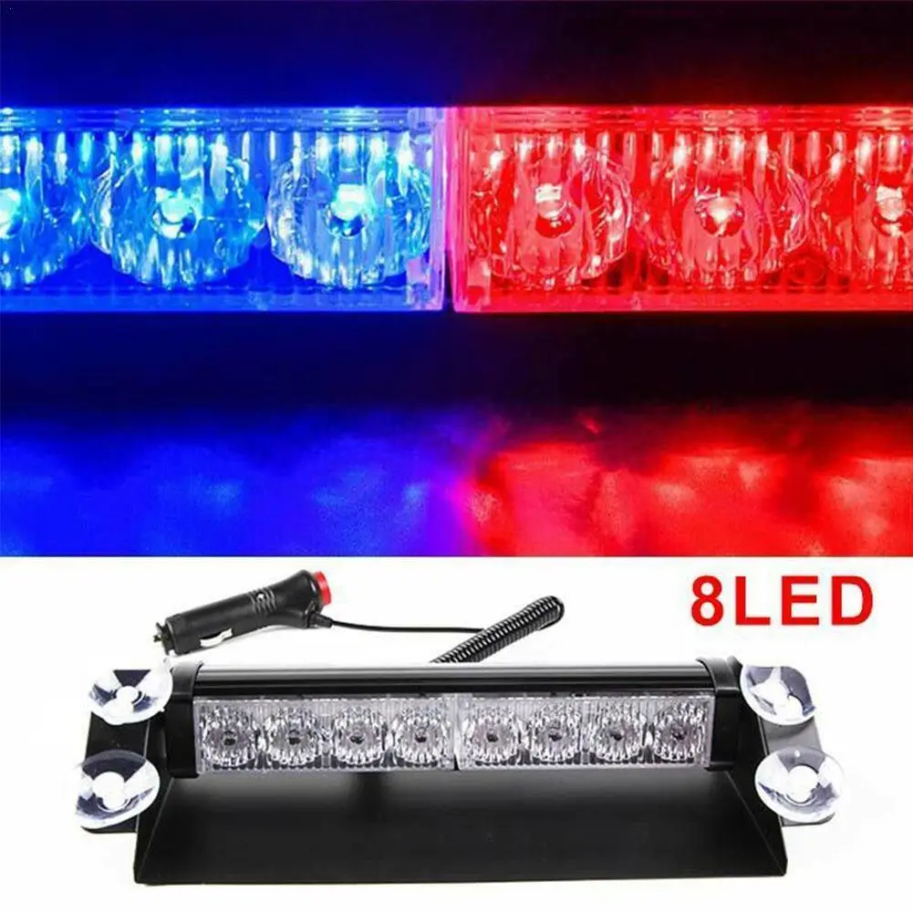 

Universal Car Truck Emergency Flasher Dash Strobe Warning Light Day Running Flash Led Police Lights 8 LED Flashing Mode 12V Lamp
