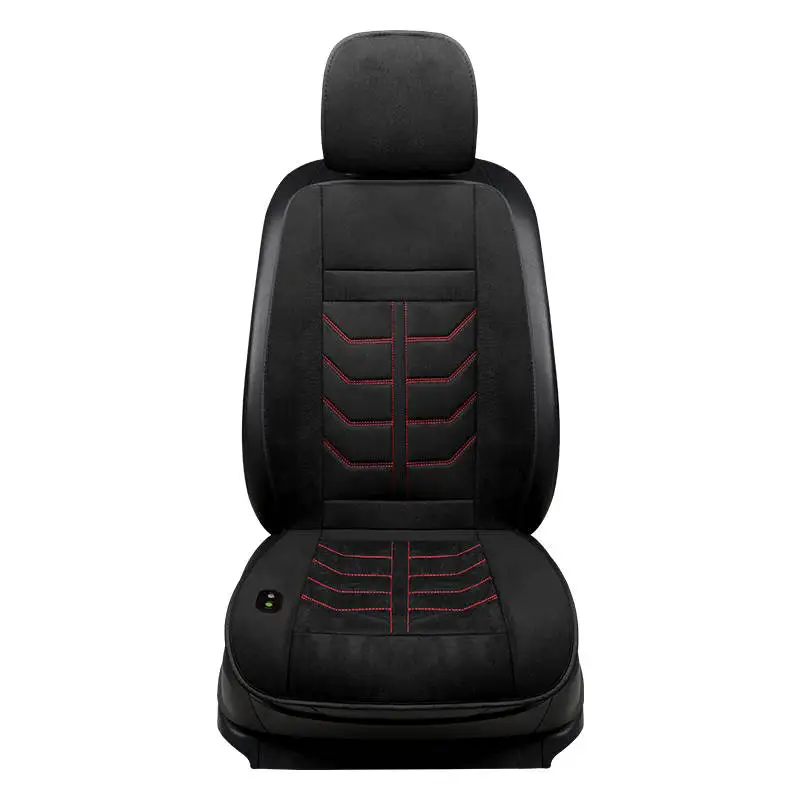Black 1 Pcs Автомобильная нагревательная Подушка зимняя автомобильная универсальная подушка для сиденья теплая и удобная автомобильная электрическая короткая плюшевая подушка с подогревом на сиденье - Название цвета: Black 1 Pcs