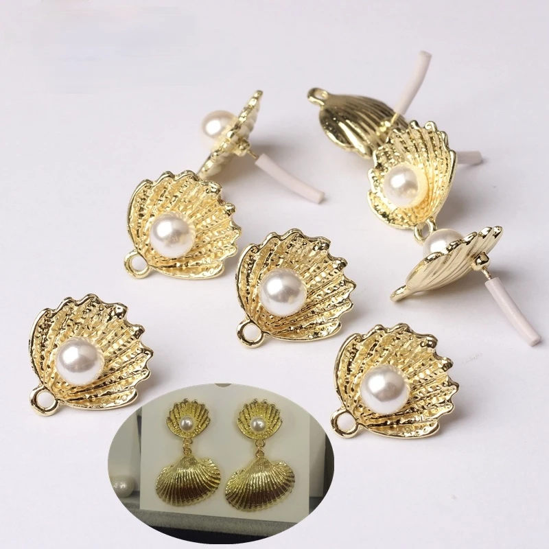 

Golden Zinc Alloy Shell Shape Earrings Base Connectors 20mm 6pcs/lot Jewelry Making Supplies