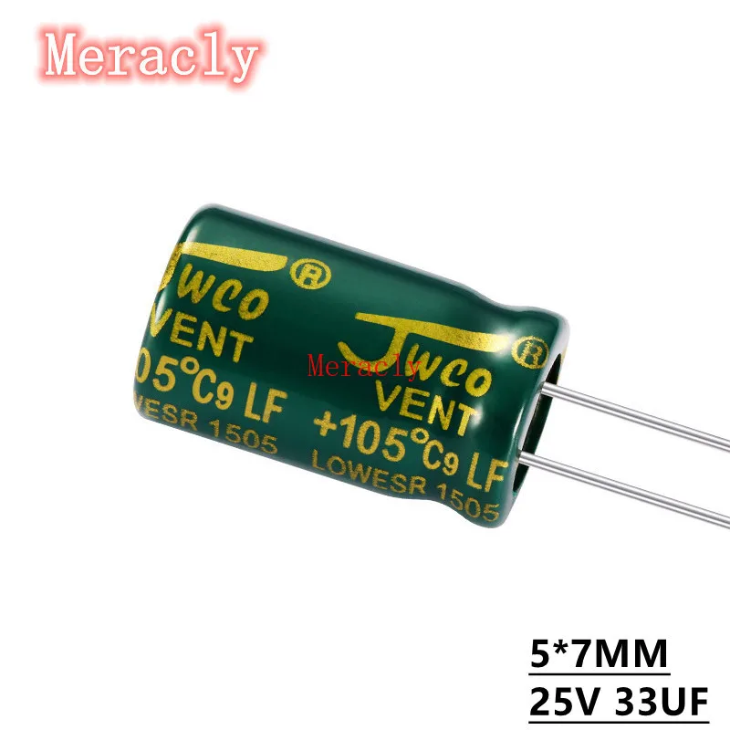 

20PCS 25V 33UF Aluminum electrolytic capacitors Own factory long life High frequency and low resistance best quality 20%