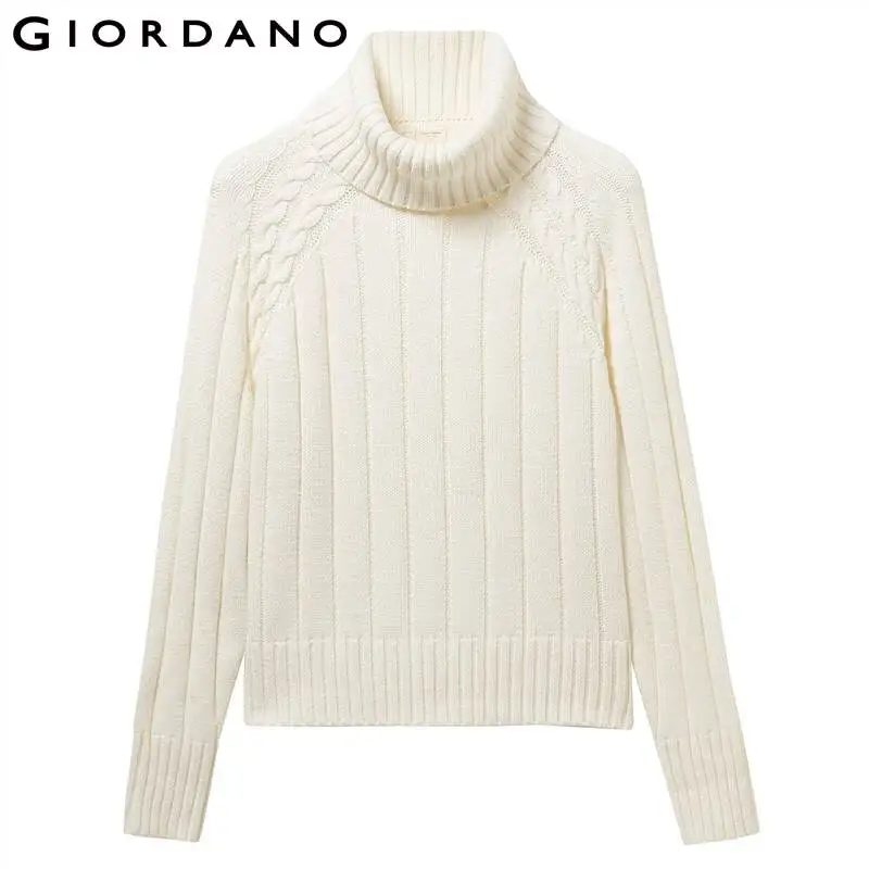 Giordano женская вязанная кофта с высоким воротом и длинными рукавами выполнена в