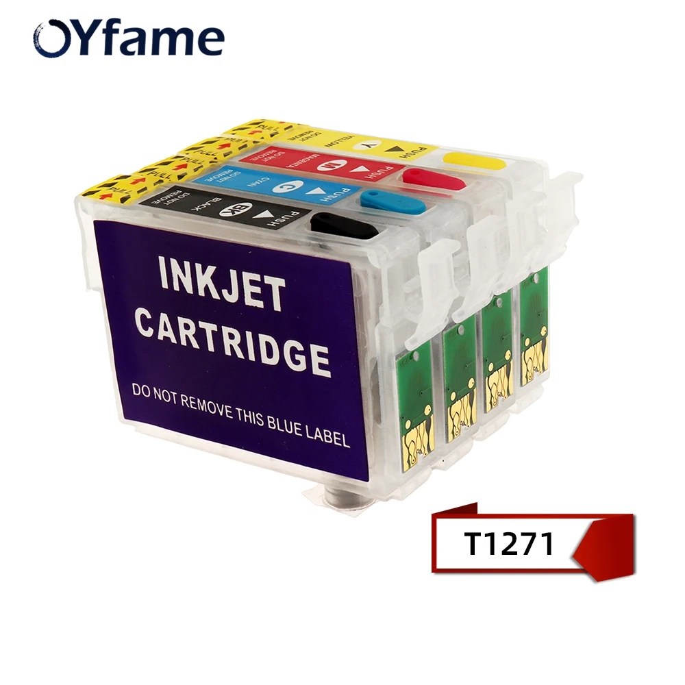 

OYfame T1271 127XL Ink Cartridge refill with ARC Chip T1271 cartridge For Epson 60 545 645 840 845 WF3520 7510 7520 printer