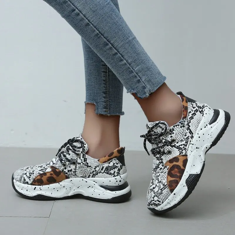 

2021 New Fashion Hot Shoes Women Sneakers Leopard Mesh Breath Women Casual Shoes Platform Women Vulcanized Shoes Zapatos Mujer