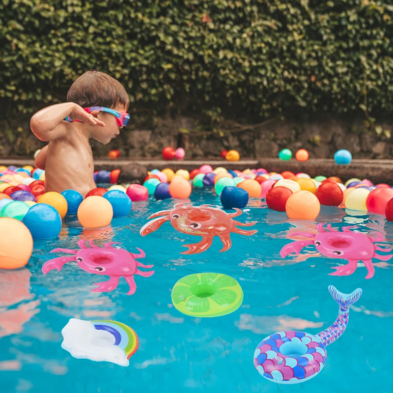 1 шт. надувной подстаканник милый Краб пончики фрукты держатель для напитков