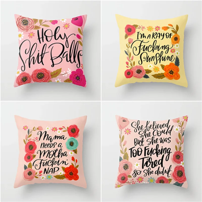 

Factory direct polyester garland letter printing pillowcase Sofa pillow cover Throw Pillow office chair pillow cushion cover
