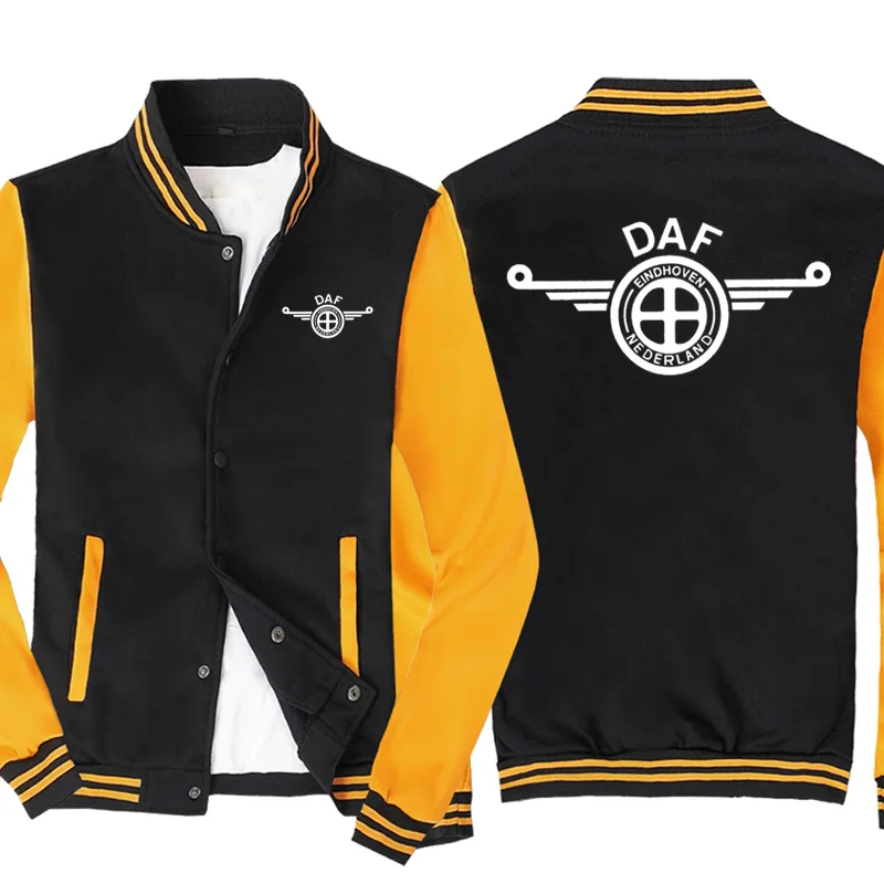 

NEW Spring Autumn DAF Logo Sweatshirt Men Fashion Male Hip Hop Harajuku Baseball Jacket 3 Color Uniform SlimK Tops