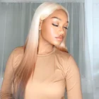 Парик Омбре 613 блонд T часть на сетке спереди парик из человеческих волос парики для женщин прозрачные HD на сетке спереди al парик прямые волосы на косточках парик из человеческих волос