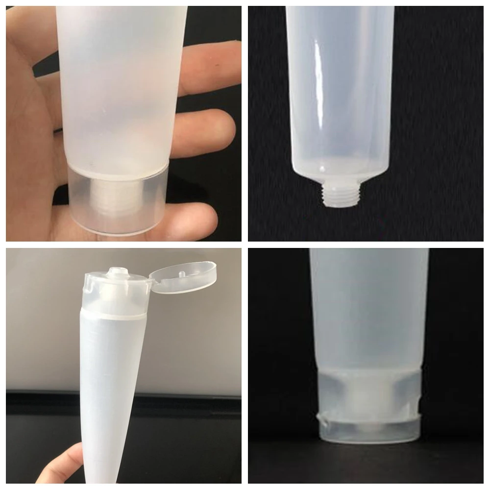 

10pcs 100ml Empty Plastic Tubes Squeeze Cosmetic Facial Cleanser Hand Cream Lotion Travel Bottle Spin Cap Flip Cap JCX1036