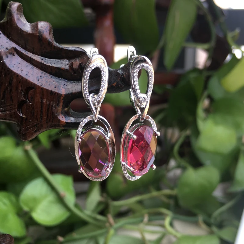 Женские серьги с голубыми кристаллами CSJ элегантные висячие из стерлингового