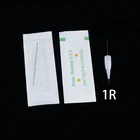 Одноразовые стерилизованные Профессиональные иглы татуировки 1RL для аппарат в виде ручки для татуажа бровей Перманентный макияж комплект 100 шт. пму иглы 1R