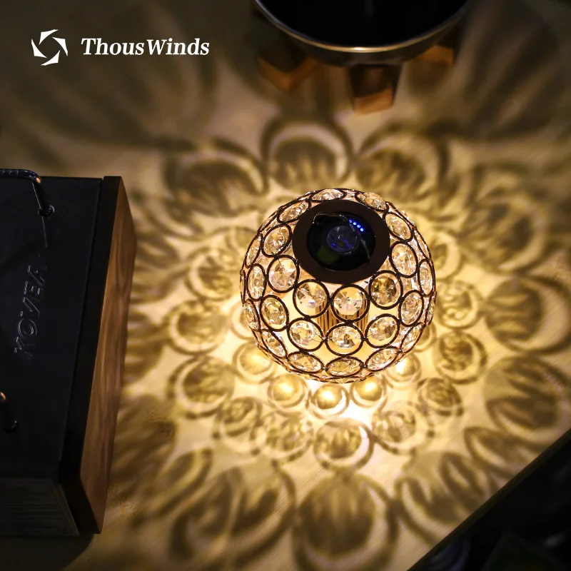 

Thous Winds Goal Zero LED Light Crystal Ball Lantern Outdoor Camping Lighting Light Shadow Crystal Lampshade