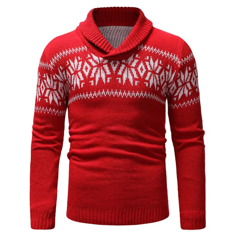 Style2 Red WENYUJH, осенне-зимние мужские свитера с капюшоном, мужские свитера, хлопковый джемпер, мужские Модные Повседневные серые и винные тонкие мужские свитера, Hombre - Цвет: Style2 Red