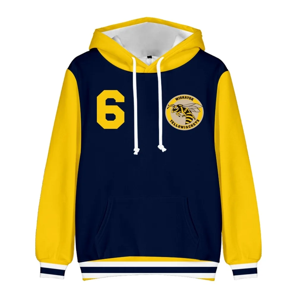 

2021 tv Yellowjackets stitching fashion youth children's clothing number 6 number 7 number 8 warm hooded sweatshirt