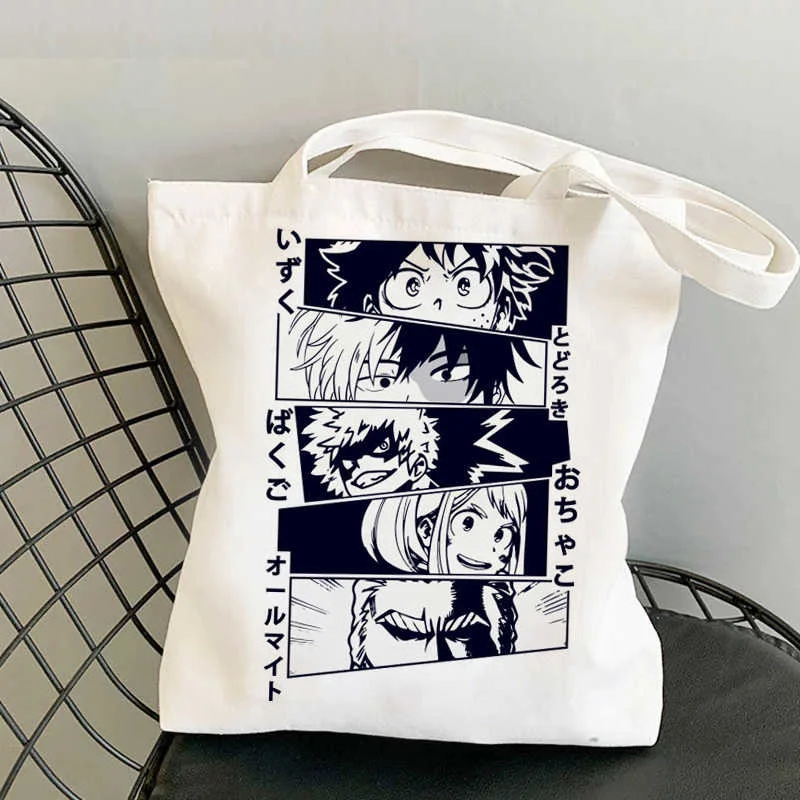 

My Hero Academia shopping bag eco bolsa shopper canvas shopper grocery bag boodschappentas reusable sac cabas sacola custom