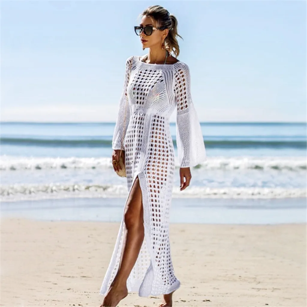 Женский купальник Пляжное Платье открытое парео трикотажная одежда для плавания